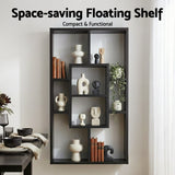 Artiss Floating Wall Shelves Bookshelf Black - Top-Down View