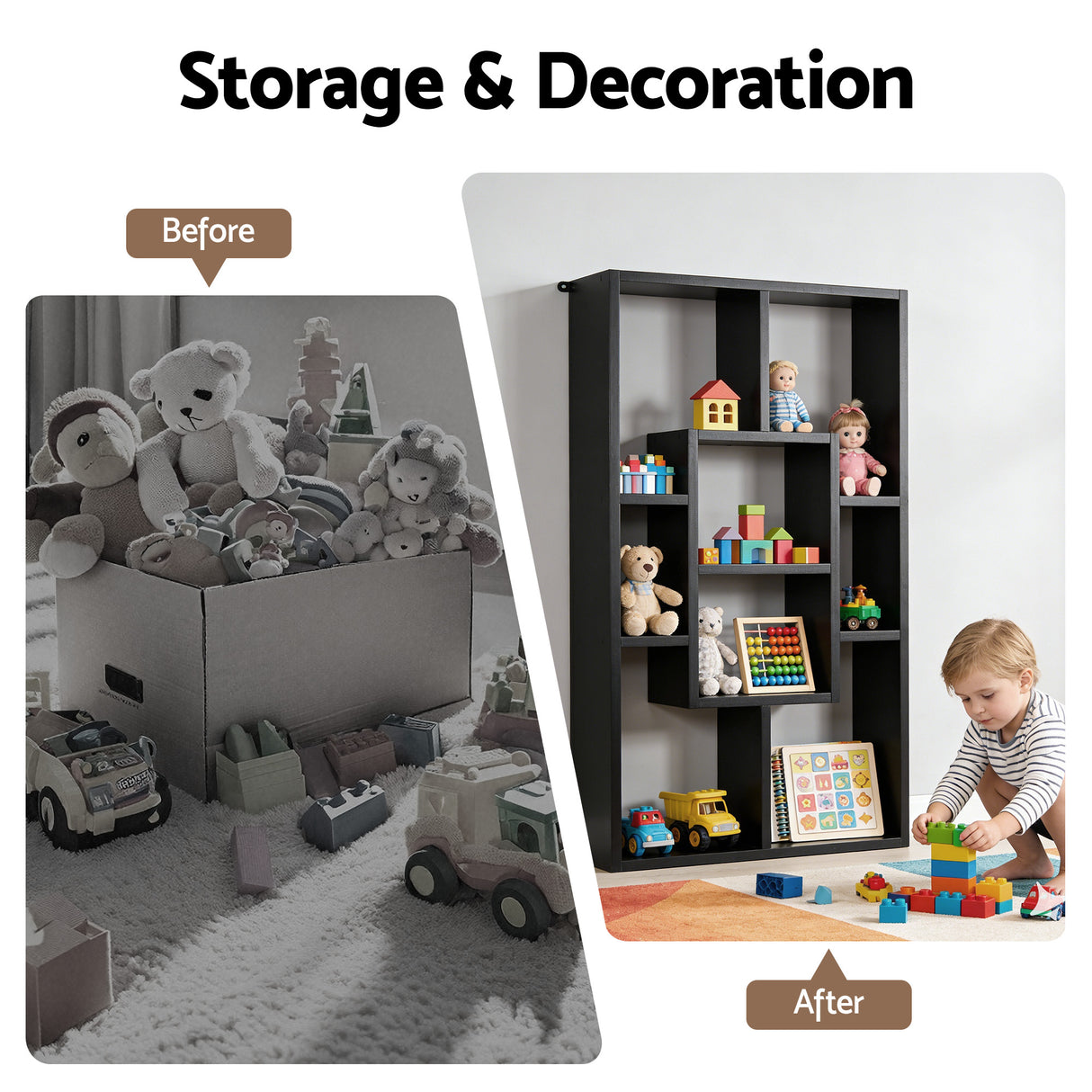 Artiss Floating Wall Shelves Bookshelf Black