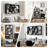 Artiss Floating Wall Shelves Bookshelf Black - Low Angle