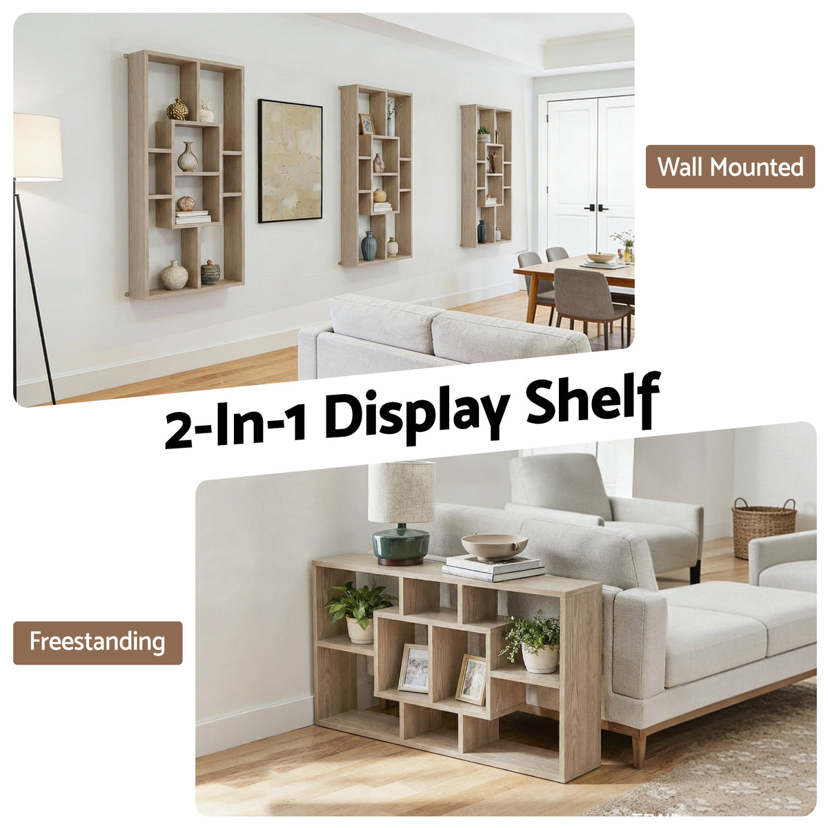 Artiss Floating Wall Shelves Bookshelf Wood