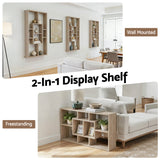 Artiss Floating Wall Shelves Bookshelf Wood - Rear View
