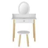 Keezi Kids Dressing Table Chair Set Wooden Leg Vanity Makeup Drawer Mirror - Top-Down View
