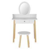 Keezi Kids Dressing Table Chair Set Wooden Leg Vanity Makeup Drawer Mirror - Side View