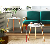 Artiss Coffee Table Round 50CM Callix - Top-Down View