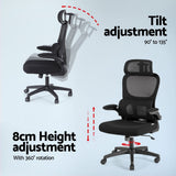 Artiss Office Desk and Chair Set L Shaped Computer Desk 136cm with 2 Tier Storage Shelves, Ergonomic Mesh Office Chair with Adjustable Headrest, Flip-Up Armrests & Lumbar Support - Top-Down View