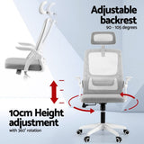 Artiss Home Office Desk and Chair Set, 136cm L Shaped Computer Desk with Shelves & Cable Management, Ergonomic Mesh Office Chair with Adjustable Headrest, Flip-Up Armrests - 45-Degree Angle