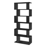 Artiss Bookshelf 6 Tiers - RIVA Black - Side View