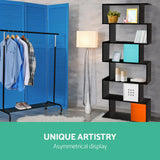 Artiss Bookshelf 6 Tiers - RIVA Black - 45-Degree Angle