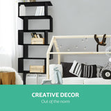Artiss Bookshelf 6 Tiers - RIVA Black - Rear View