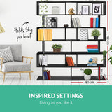 Artiss Bookshelf 6 Tiers - RIVA Black - Low Angle