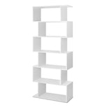 Artiss Bookshelf 6 Tiers - RIVA White - Side View