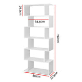 Artiss Bookshelf 6 Tiers - RIVA White - Top-Down View