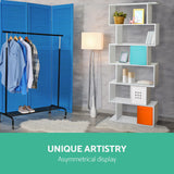 Artiss Bookshelf 6 Tiers - RIVA White - 45-Degree Angle