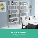 Artiss Bookshelf 6 Tiers - RIVA White - Close-Up Angle