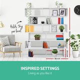 Artiss Bookshelf 6 Tiers - RIVA White - Low Angle