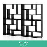 Artiss Bookshelf L Shape DIY - Black - Rear View