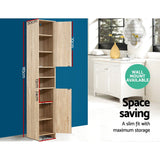 Artiss Bathroom Cabinet Storage 185cm Wooden - Side View