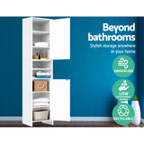 Artiss Bathroom Cabinet Storage 185cm White - Side View