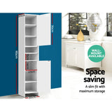 Artiss Bathroom Cabinet Storage 185cm White - Rear View