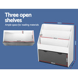 Keezi 3 Tiers Kids Bookshelf Magazine Rack Children Bookcase Organiser Storage - 45-Degree Angle