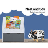 Keezi 3 Tiers Kids Bookshelf Magazine Rack Children Bookcase Organiser Storage - Rear View