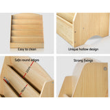 Keezi 5 Tiers Kids Bookshelf Magazine Shelf Organiser Bookcase Display Rack - Close-Up Angle