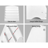 Keezi 5 Tiers Kids Bookshelf Magazine Shelf Organiser Bookcase Display Rack White - Close-Up Angle