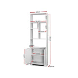 Artiss Bookshelf with Cabinet - GINA White - Top-Down View