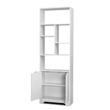 Artiss Bookshelf with Cabinet - GINA White - 45-Degree Angle