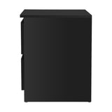 Artiss Bedside Table 2 Drawers - PEPE Black - Side View