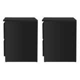 Artiss 2x Bedside Table 2 Drawers - PEPE Black - Top-Down View