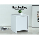 Artiss Bedside Table 2 Drawers - PEPE White - 45-Degree Angle