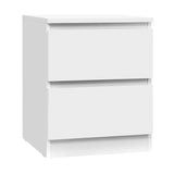 Artiss Bedside Table 2 Drawers - PEPE White - Low Angle