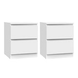 Artiss 2x Bedside Table 2 Drawers - PEPE White - Front View