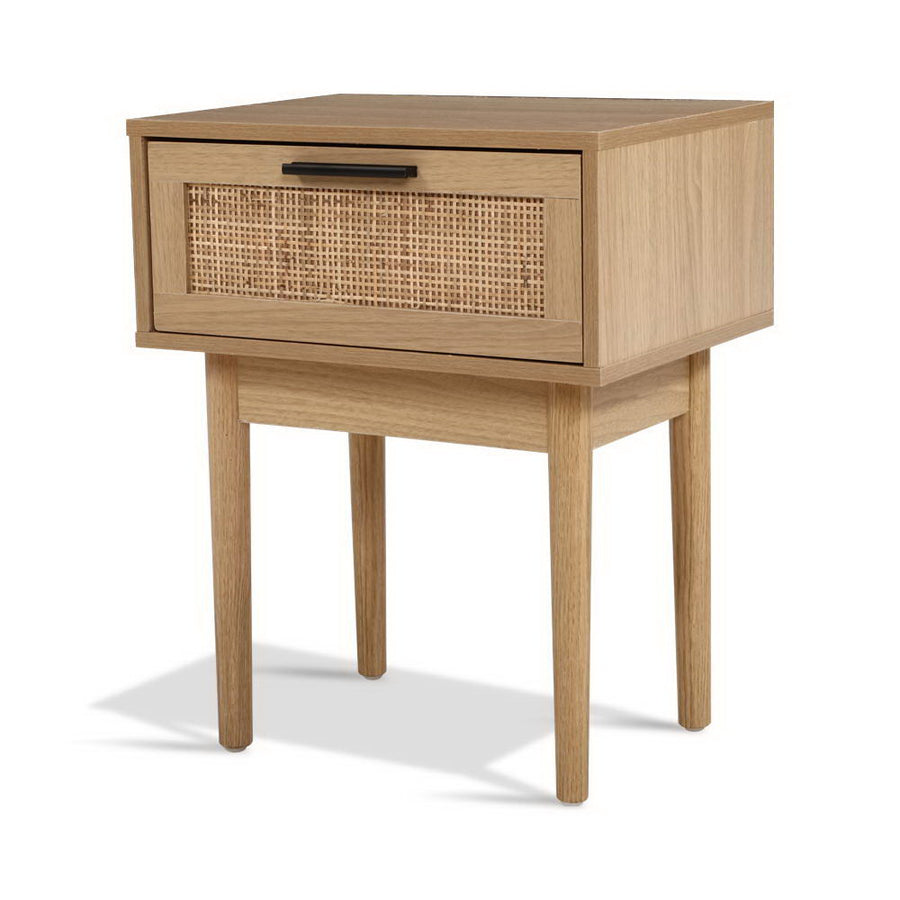 Artiss Bedside Tables Side Table Rattan Drawers Nightstand, image 3