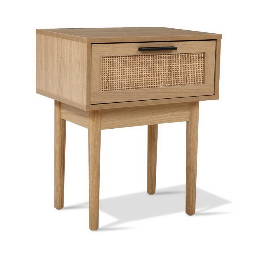 Artiss Bedside Tables Side Table Rattan Drawers Nightstand, image 7