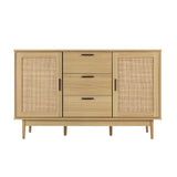 Artiss Rattan Buffet Sideboard - BRIONY Oak - 45-Degree Angle