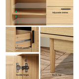 Artiss Rattan Buffet Sideboard - BRIONY Oak - Low Angle