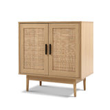 Artiss Rattan Buffet Sideboard 2 Doors - BRIONY Oak - Side View