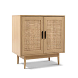 Artiss Rattan Buffet Sideboard 2 Doors - BRIONY Oak - 45-Degree Angle