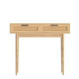 Artiss Console Table 2 Rattan Drawers - Side View