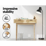 Artiss Console Table 2 Rattan Drawers - Close-Up Angle