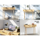Artiss Console Table 2 Rattan Drawers - Low Angle