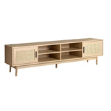 Artiss TV Cabinet Entertainment Unit 180cm Rattan Cole - Side View