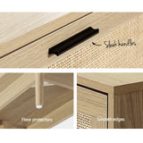Artiss TV Cabinet Entertainment Unit 180cm Rattan Cole - Low Angle