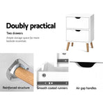 Artiss Bedside Table 2 Drawers - BODEN White, image 5