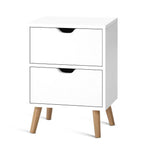 Artiss Bedside Table 2 Drawers - BODEN White, image 2