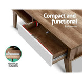 Artiss Coffee Table 2 Drawers Walnut Serena - 45-Degree Angle