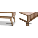 Artiss Coffee Table 2 Drawers Walnut Serena - Rear View