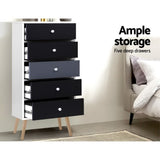 Artiss 5 Chest of Drawers - BONDS White - 45-Degree Angle